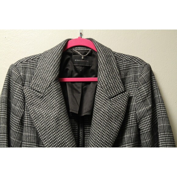 BCBG Max Azria women's wool Coat Per-Owned Black/White Medium Size - Picture 2 of 11